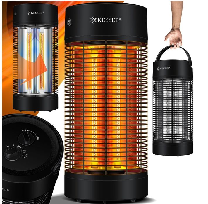 Инфрачервен безшумен отоплител с 2 степени , завъртане на 120 и 360°