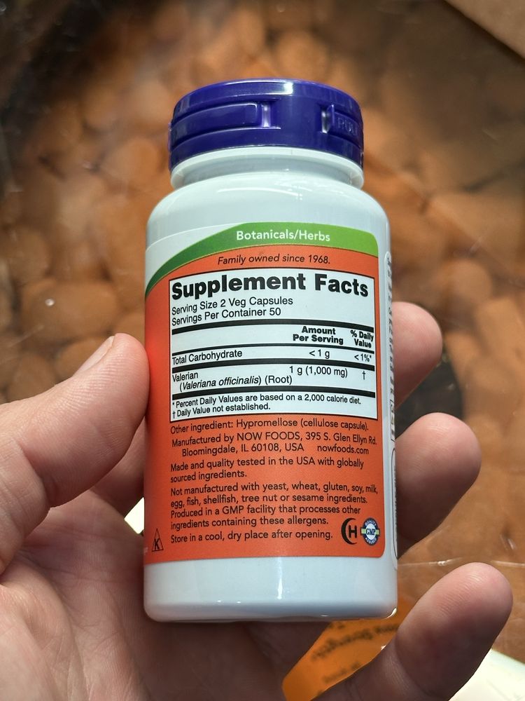 Now Valerian Root 500 mg 100 капсул