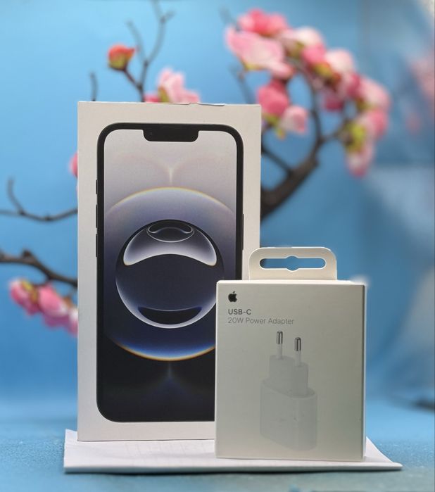 НОВ!!! Apple iPhone 16e, 128GB, 5G, Black + подарък адаптер Apple