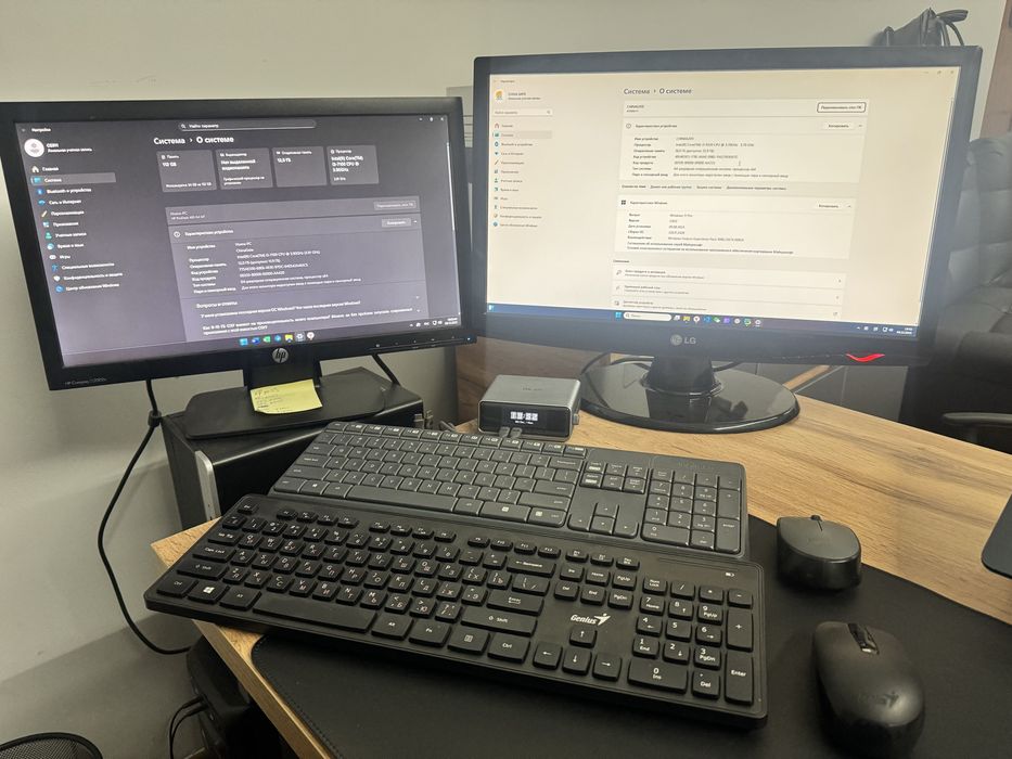 2 полностью рабочие офисные пк с мониторами и переферией