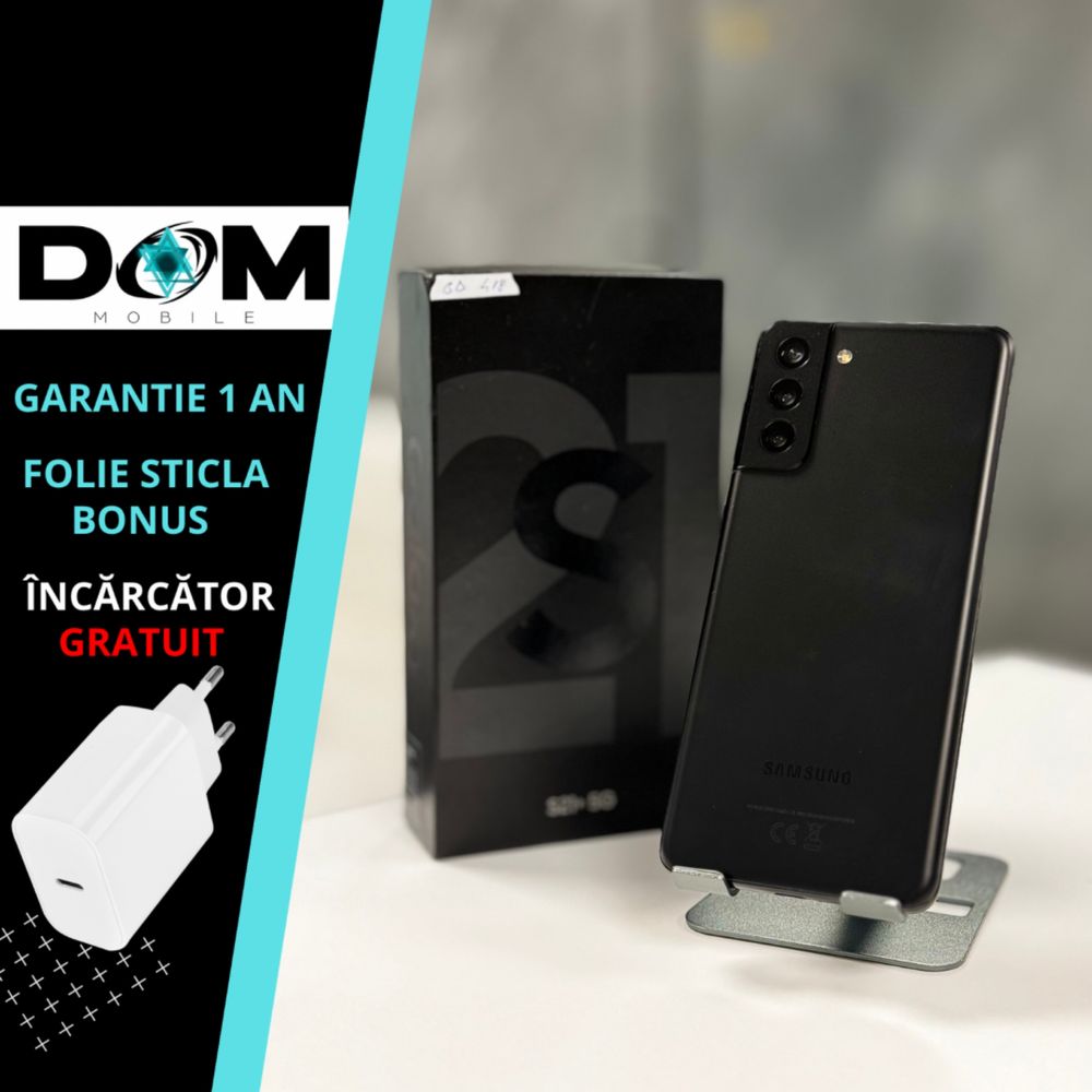 Samsung S21+ Plus 5G Black 128 GB ca NOU Garantie 1 An - DOM Mobile#80