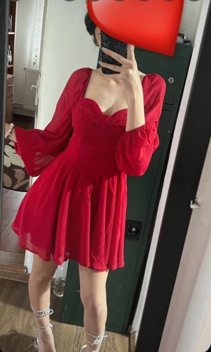 Rochie rosie scurta