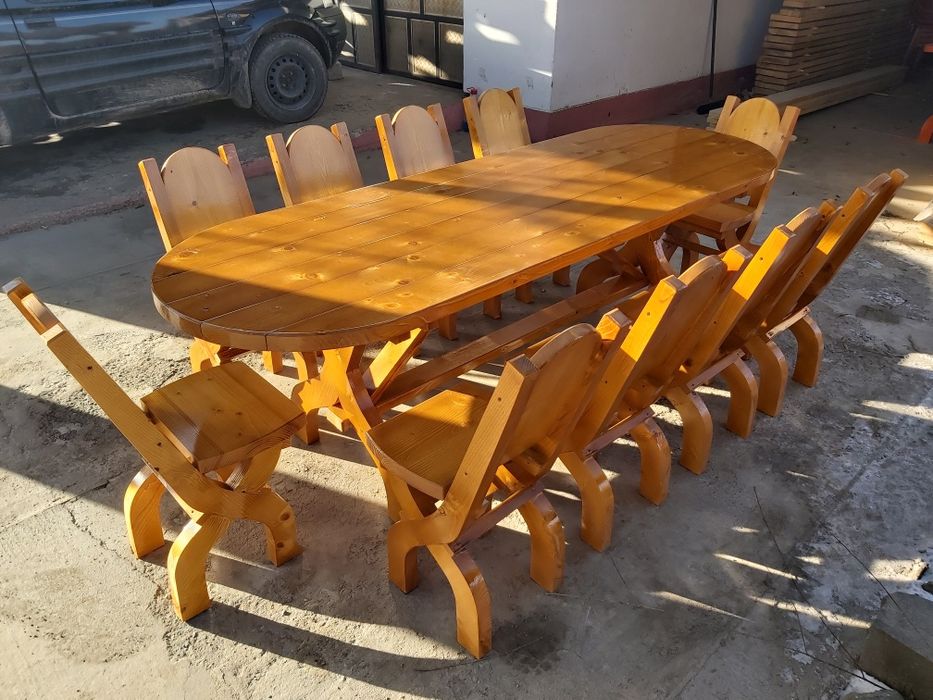 " Mobilier Gradina" set masa + 10 scaune (masa cu scaune)