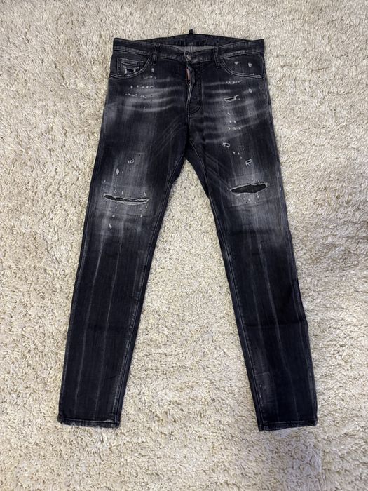 Blugi rupți negri Dsquared2