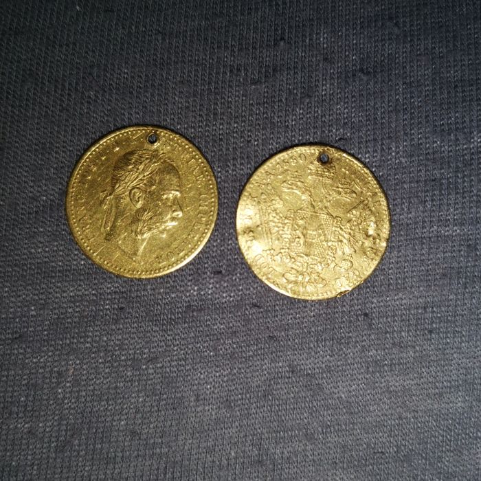 Monedă aur 24k an 1880 Ducat mic