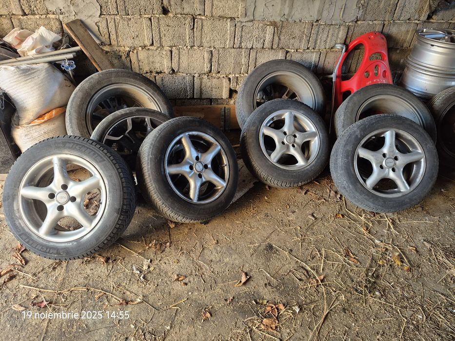 Jante 4x100 cb 60.1+anvelop bune michelin 185/65R15 sapt10an2019