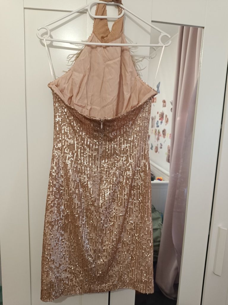 Rochie seara paiete și pene