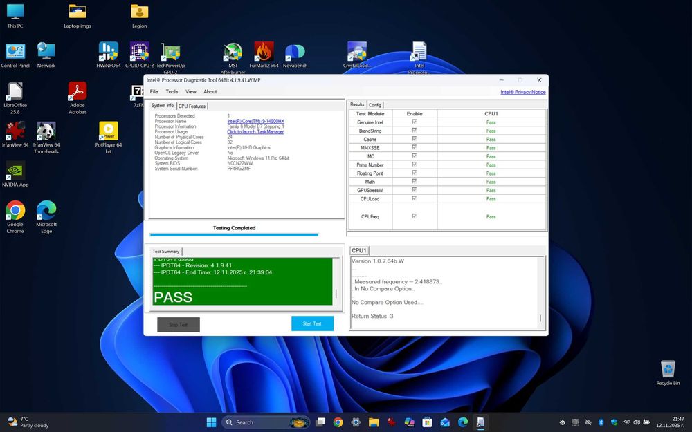 Лаптоп Lenovo Legion Pro 5 с i9-14900HX, 32 GB, RTX 4070, 240 Hz, 2 TB