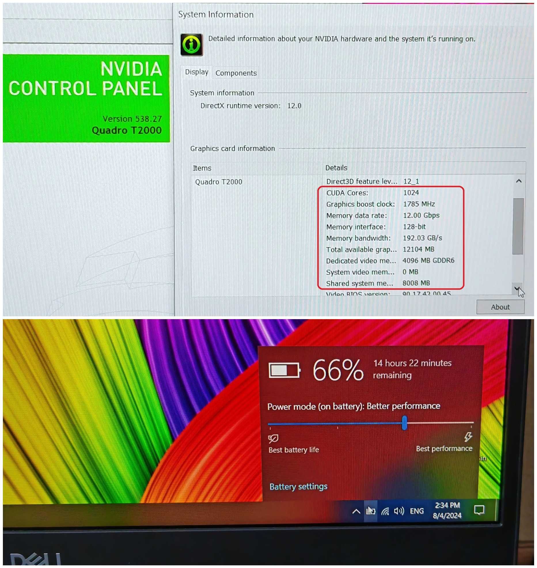 Precision 7550/Core i7-10850H/16G RAM/512 SSD/100% DCIP-3/Quadro T2000