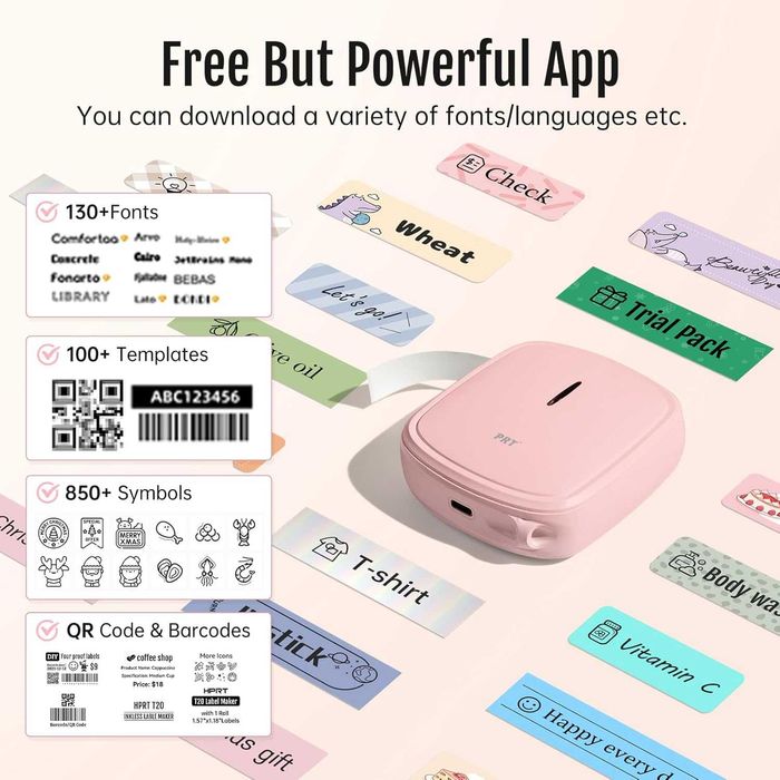 Портативен принтер за етикети PRT Qutie Bluetooth + 3 ролки