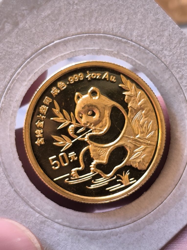 50 юан 1991 год, Златна Панда, 15.55 гр,999/1000 (1/2 тройунция)