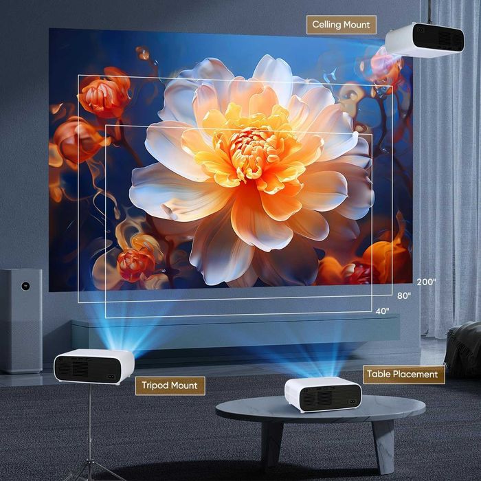 Proiector WiFi, Full HD 1080P 20000 lumen Android/iOS/TV