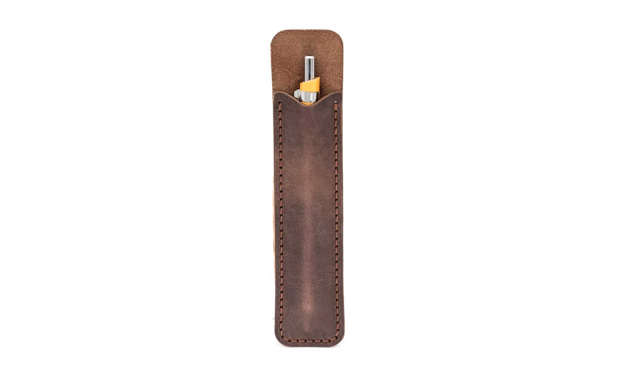 Etui pentru intrumente de scris, fabricat manual din piele naturala