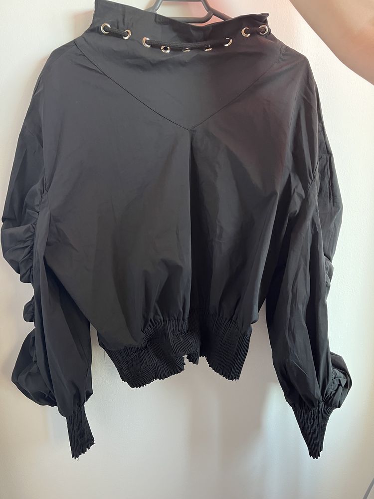 Bluza material camasa neagră