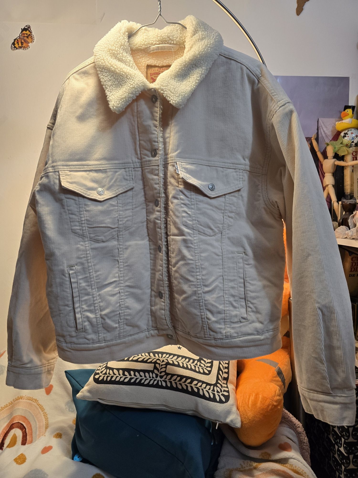 Geaca iarna Levi'S Strauss captusita, roz pal, marimea m(merge si s )