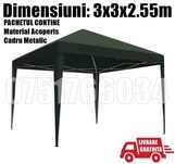 Pavilion CORT Umbrela Cadru Metal Gradina 3X3X2.55M+Livrare GRATUITA !