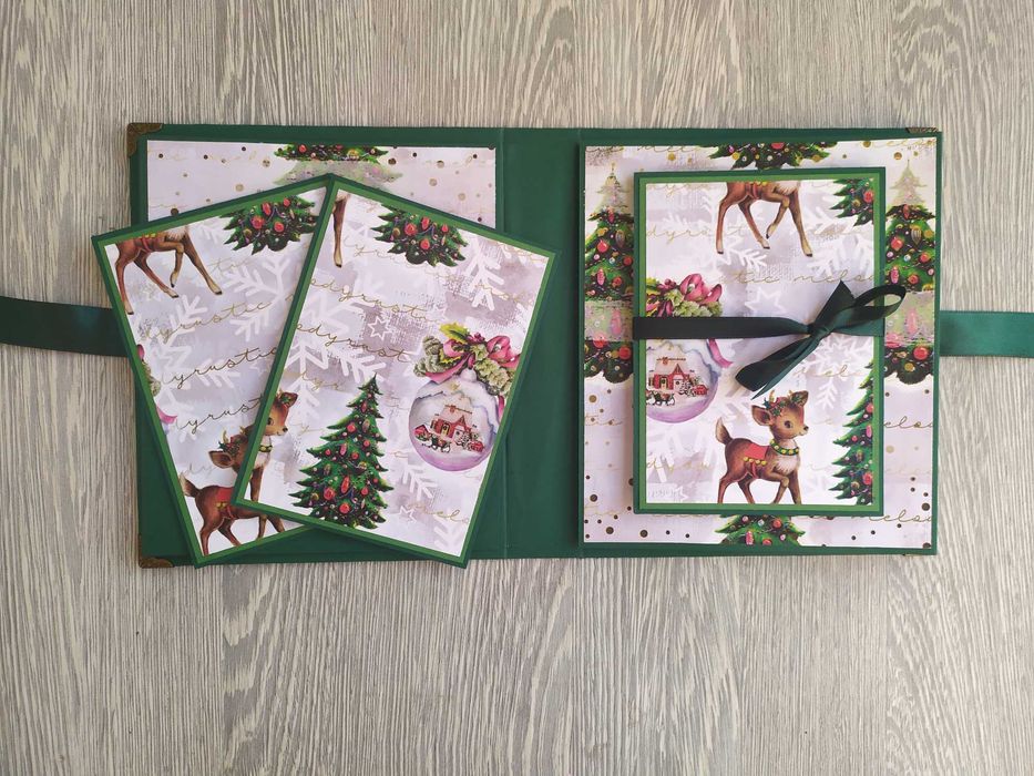 Мини коледен, скрапбук албум "Коледно еленче", ръчна изработка /47.3