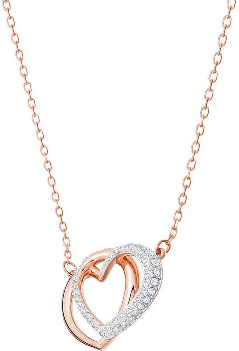 Koлие Dear Heart Necklace Swarovski - розово злато