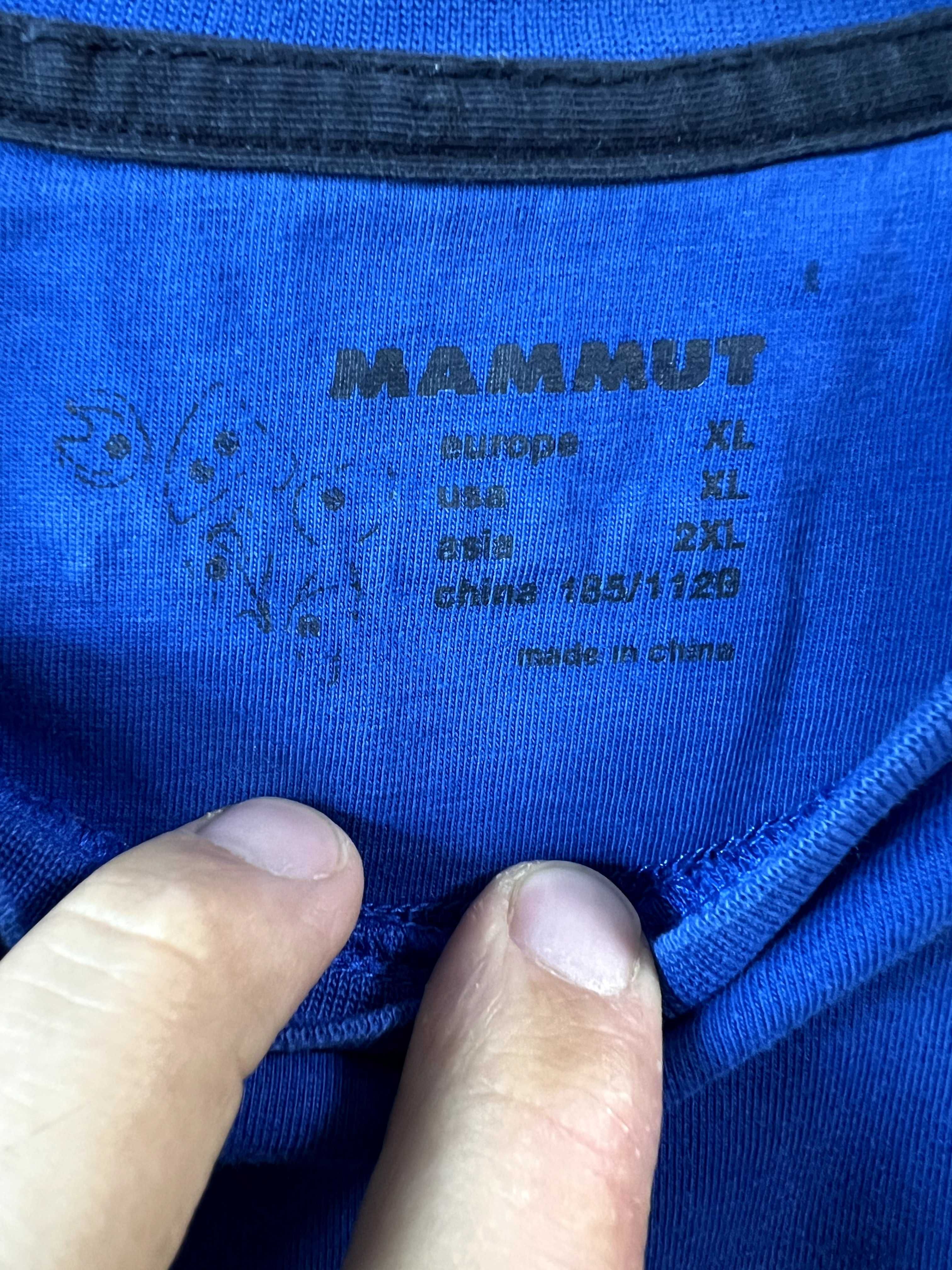 Оригинална мъжка тениска MAMMUT синя размер XL - МАМУТ