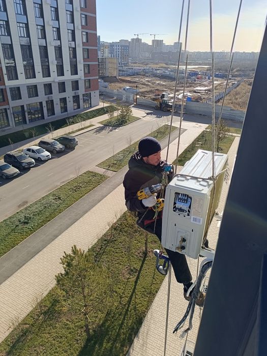 Установка кондиционеров с альпинистом