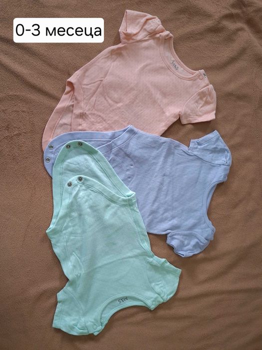 Боди 0-3 месеца 3 броя