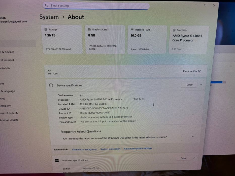 Pc gaming ryzen 5 4500 | RTX 2060 super
