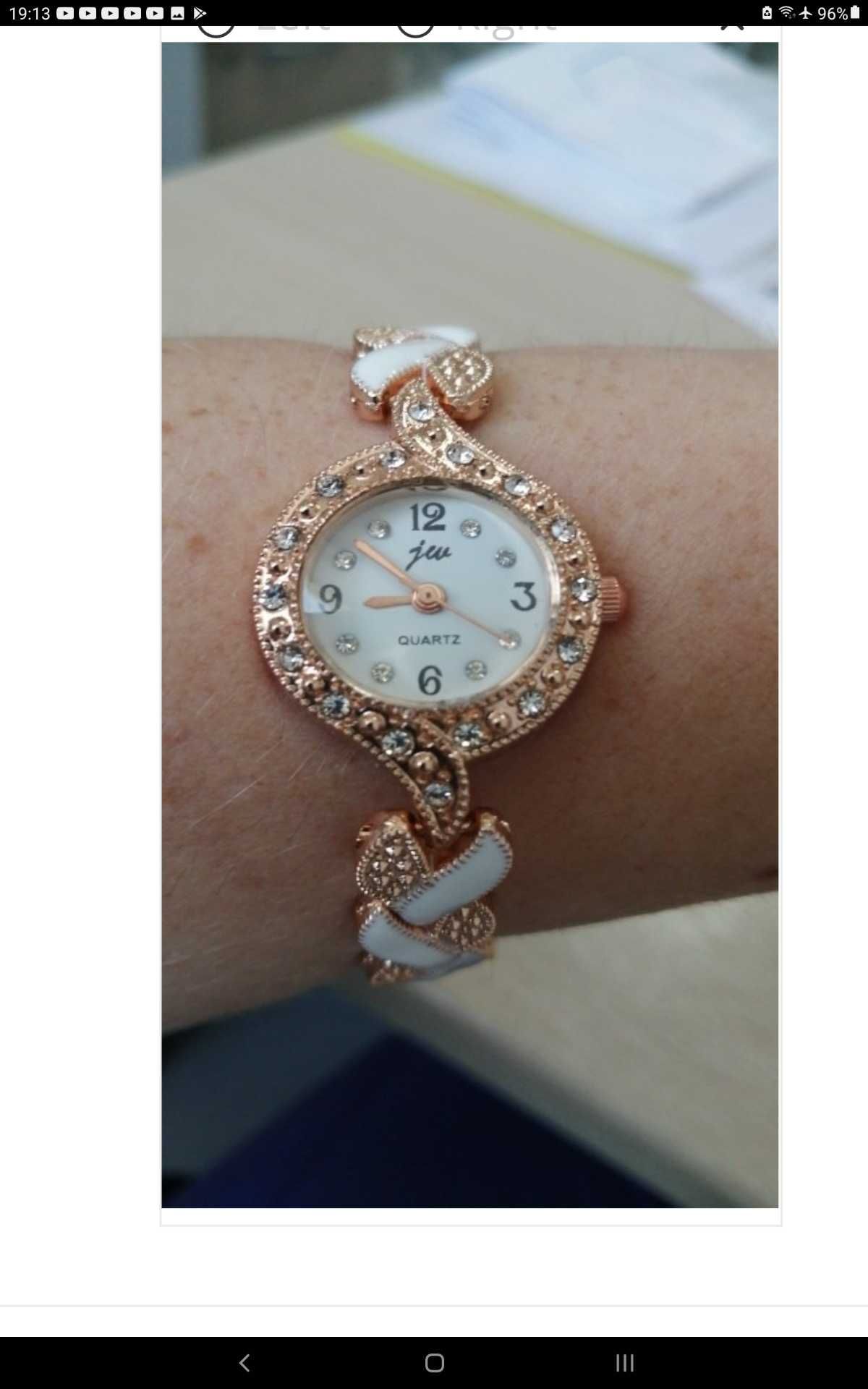 Часы женские "Розовое золото с белым или розовым жемчугом", имитация!!