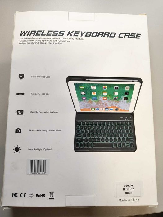 Tastatura wireless iluminata + husa iPad gen 7/8/9