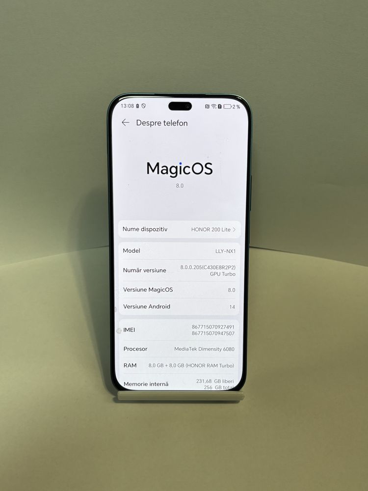 MDM vinde: Honor 200 Lite, 256GB, Cyan Lake.