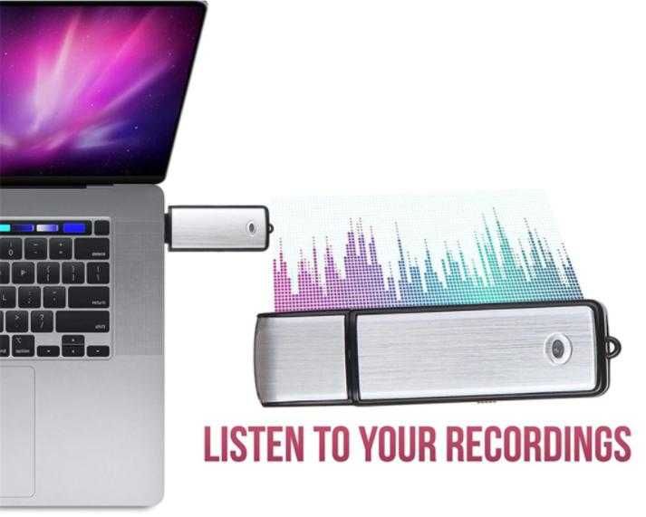 Ученически Диктофон Гласова Активация USB Аудио Рекордер Подслушвател