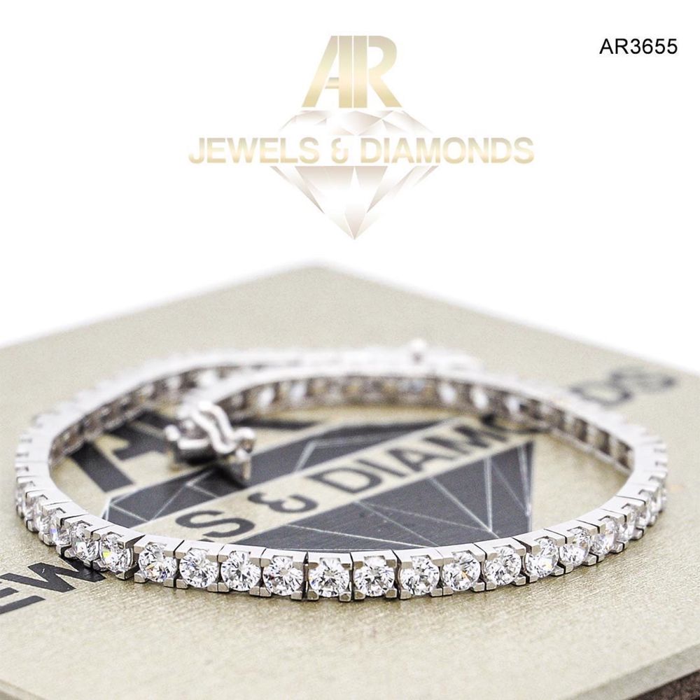 Bratara Aur Alb 14K Tennis model nou deosebit ARJEWELS(AR3655)