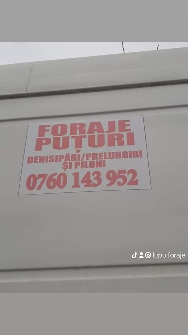 Foraje puțuri apa prelungirii denisipări și piloni