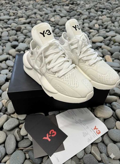 Adidasi Y3 Kaiwa Alb - Full Box - Piele Naturala