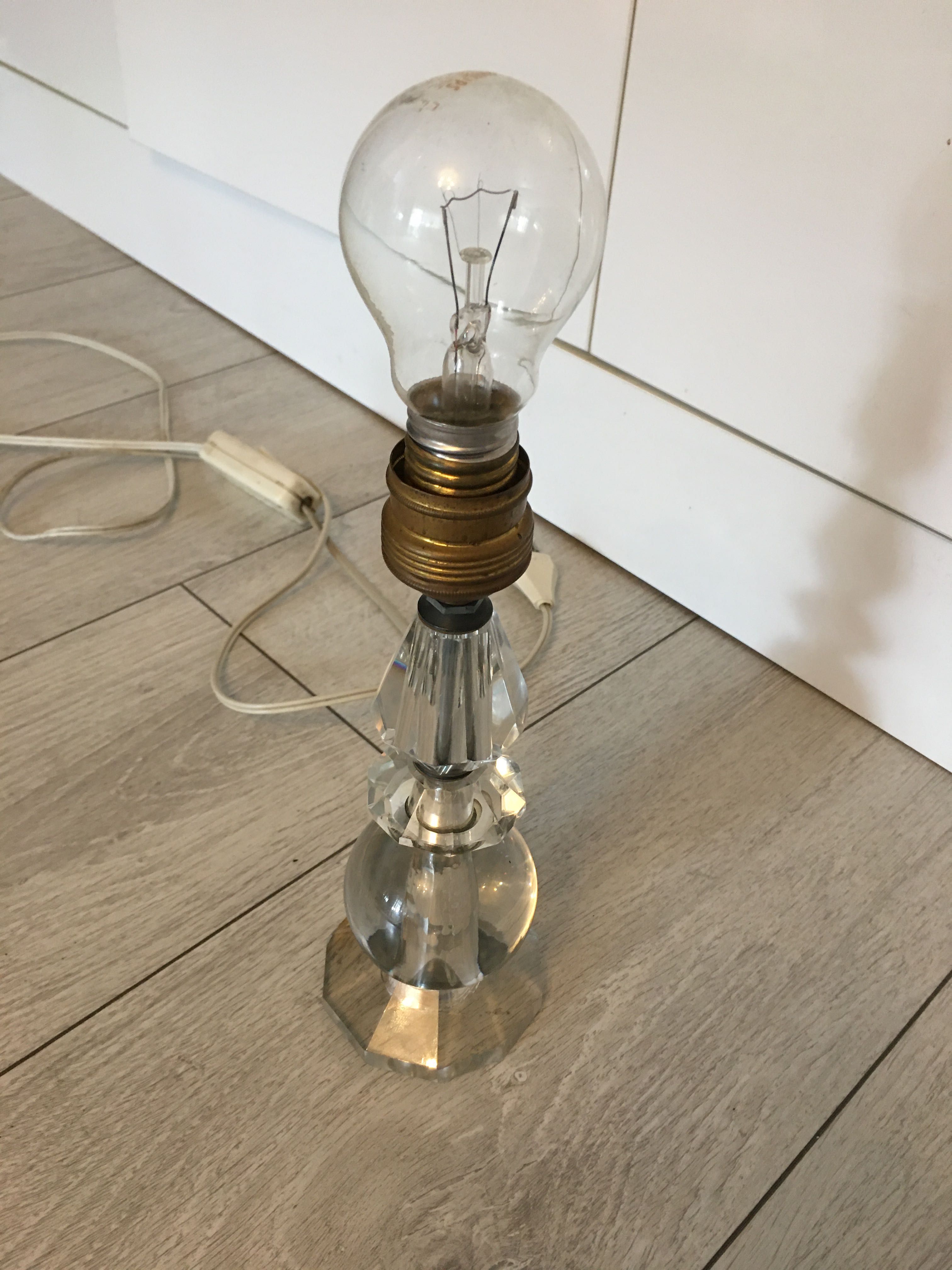 Reducere-Lampa, veioza cristal vintage, art deco