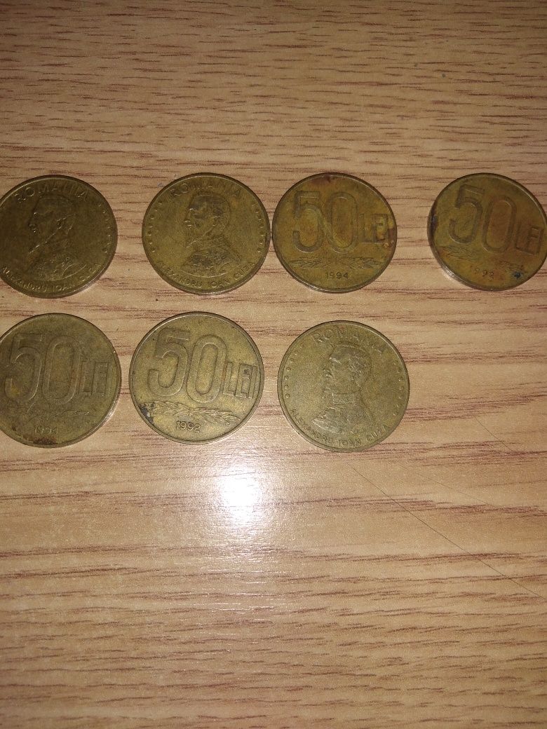 Vând monede 50 lei Alexandru Ioan Cuza din 1992 și 1994