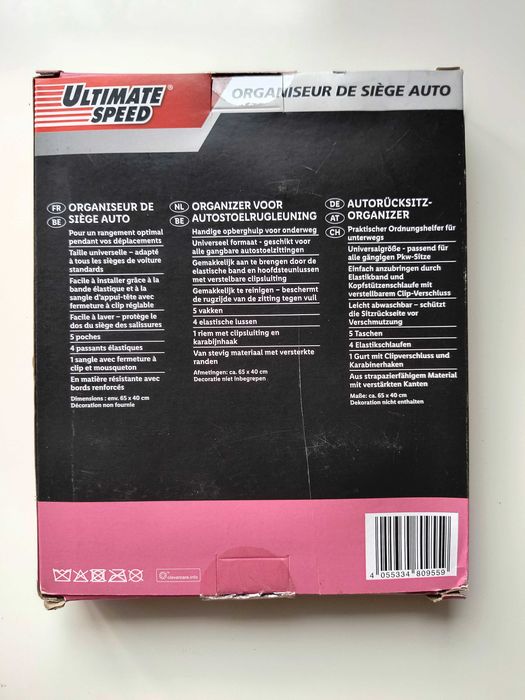 Organizator scaun auto - Albastru / Roz - Copii