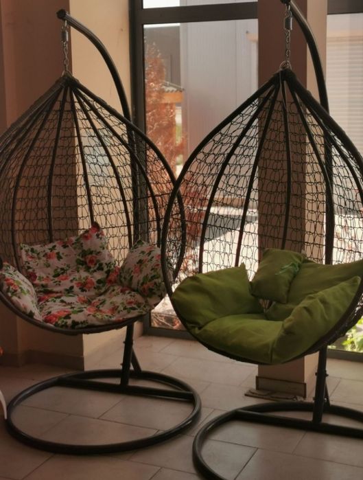 Висяща Люлка Ратанова Градинска водоустойчива Гнездо Сива Ратан Люлка