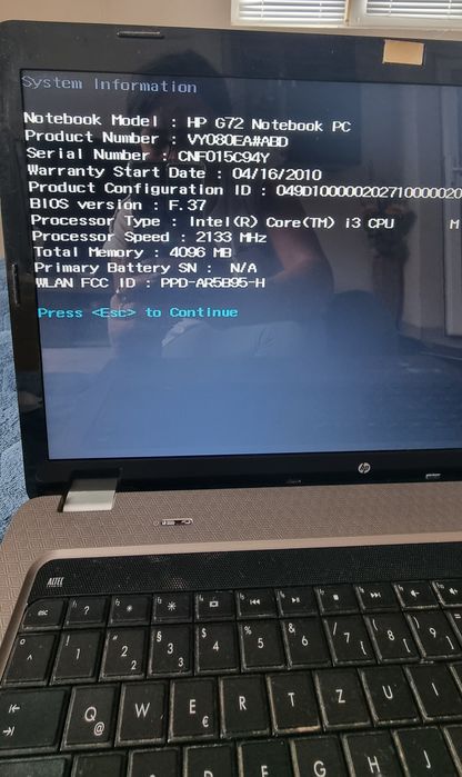 Лаптоп HP G72 17,3