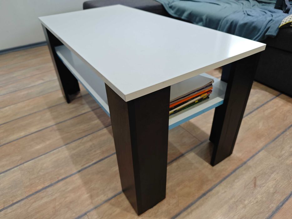 Холна маса Медея / Medea - черно шагре и бял хай глос ПДЧ 100/50/51