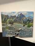 Pictura ulei pe panza, 30x30 cm, “River Stream”