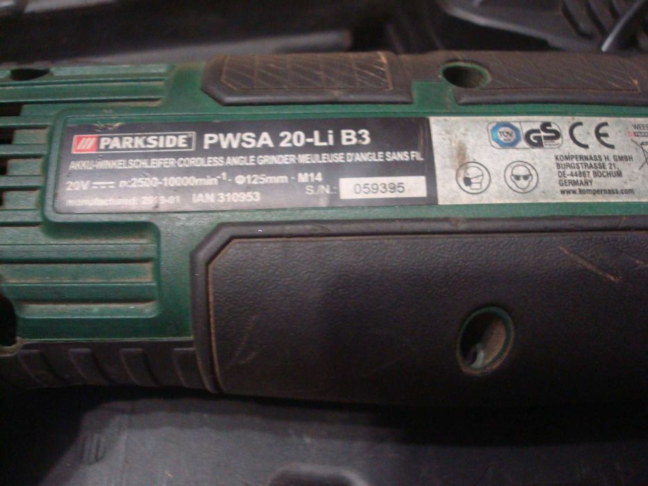 Polizor unghiular PARKSIDE PWSA 20-Li B3 ,Li-Ion 2 acumulatori 4.0 A