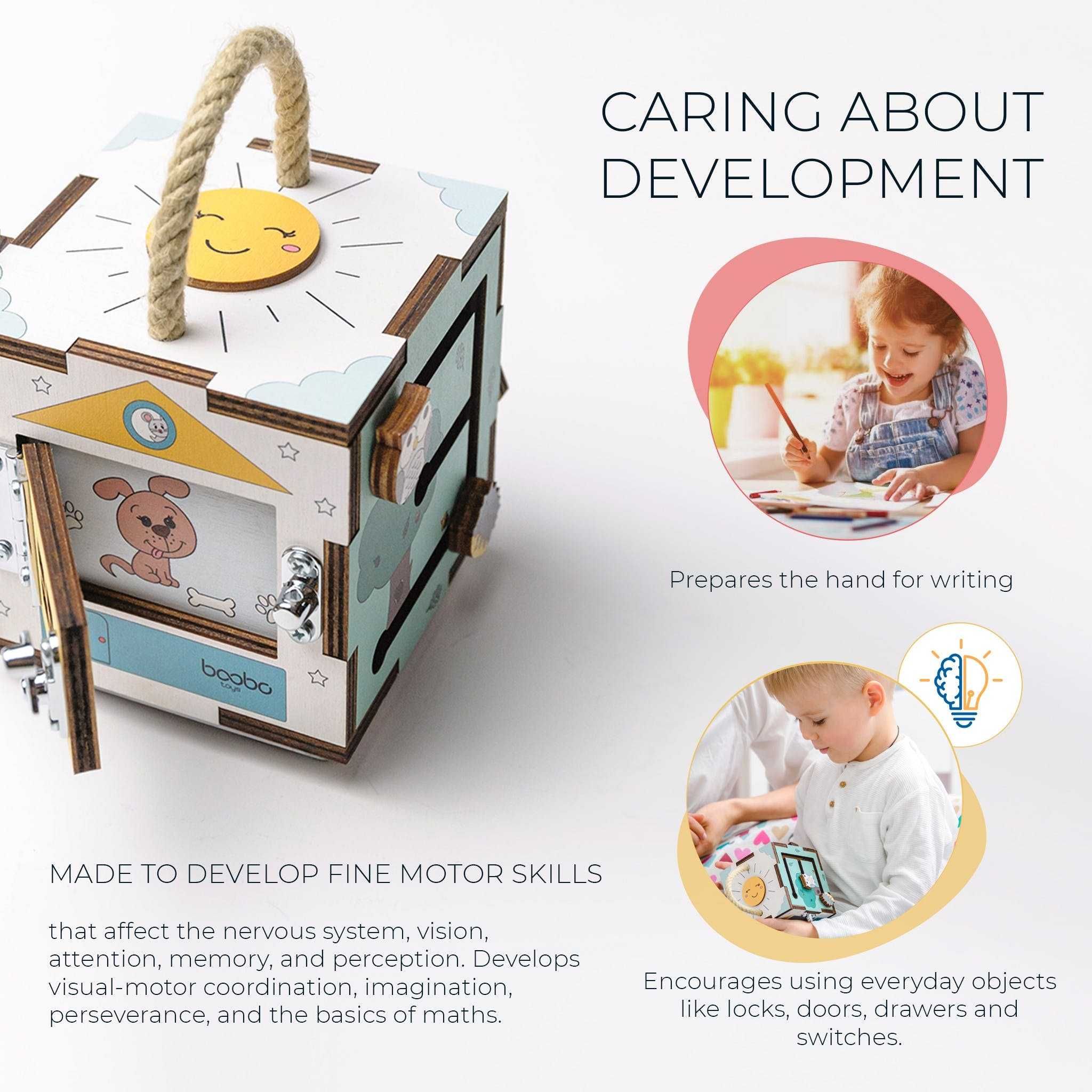 Продавам занимателно кубче за бебета Busy Cube Mini, Boobo Toys.