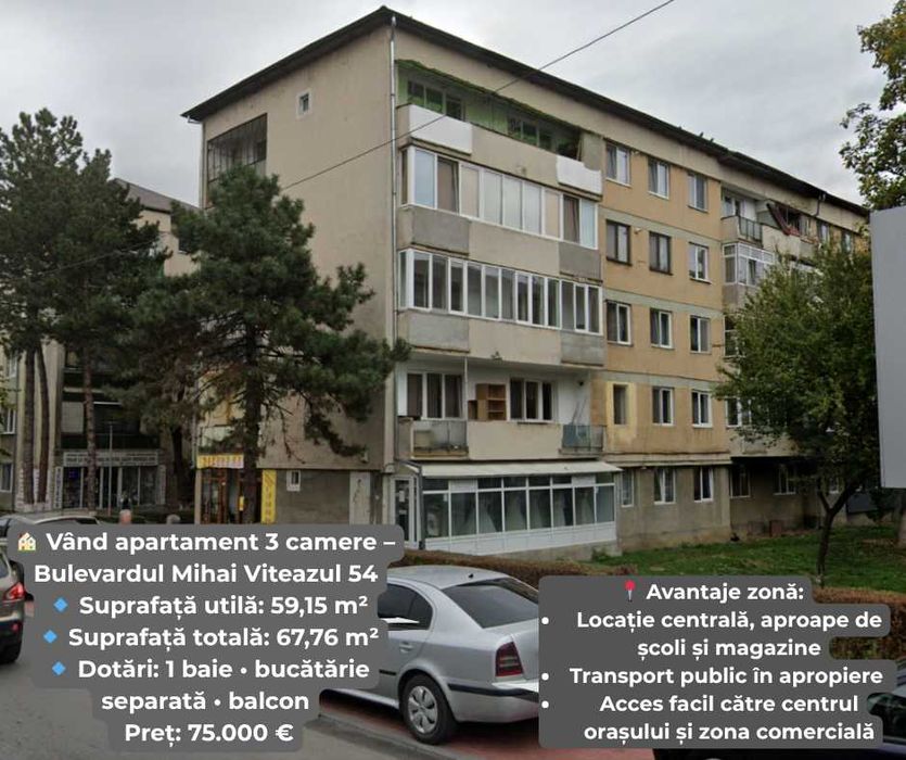 Vând apartament pe Bulevardul Mihai Viteazul 54
