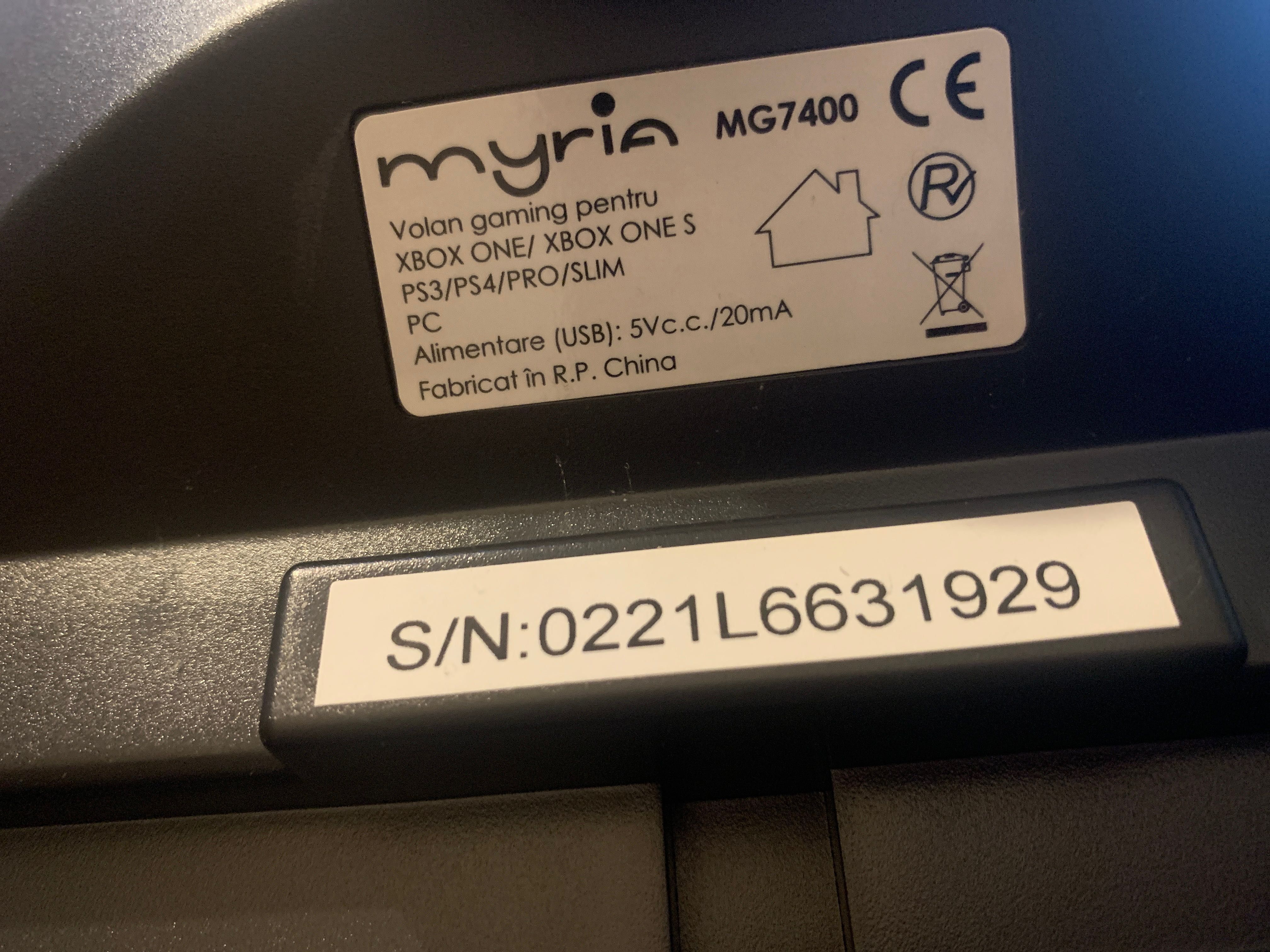 Volan gaming MYRIA MG7400    (PS3/PS4/PC/XBOX ONE)