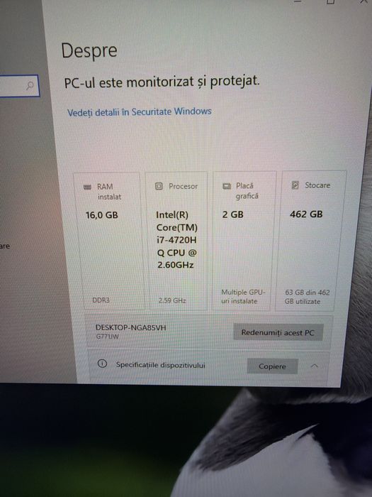 Laptop Gaming Asus Rog i7 16g 240g ssd 256g nvme GTX960 2G
