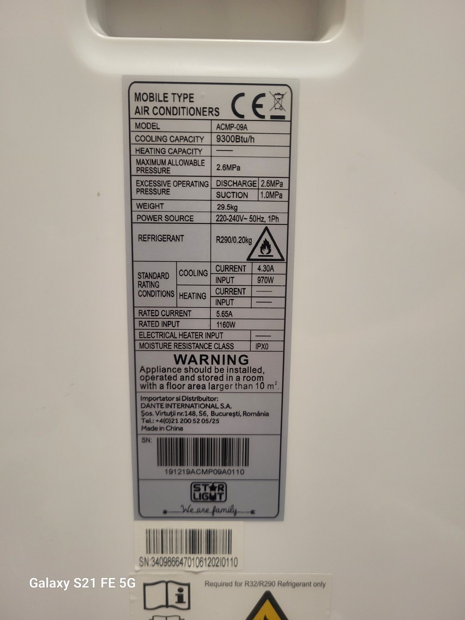Vand clima portabilă  Star-Light 9300btu