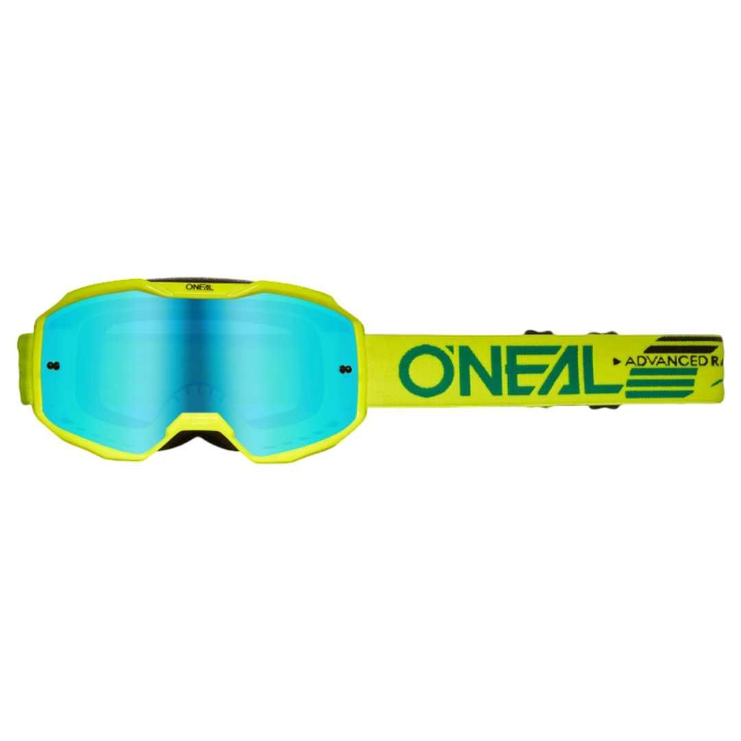 Мотокрос очила O'NEAL B-10 Solid Neon Yellow - RADIUM BLUE V.24