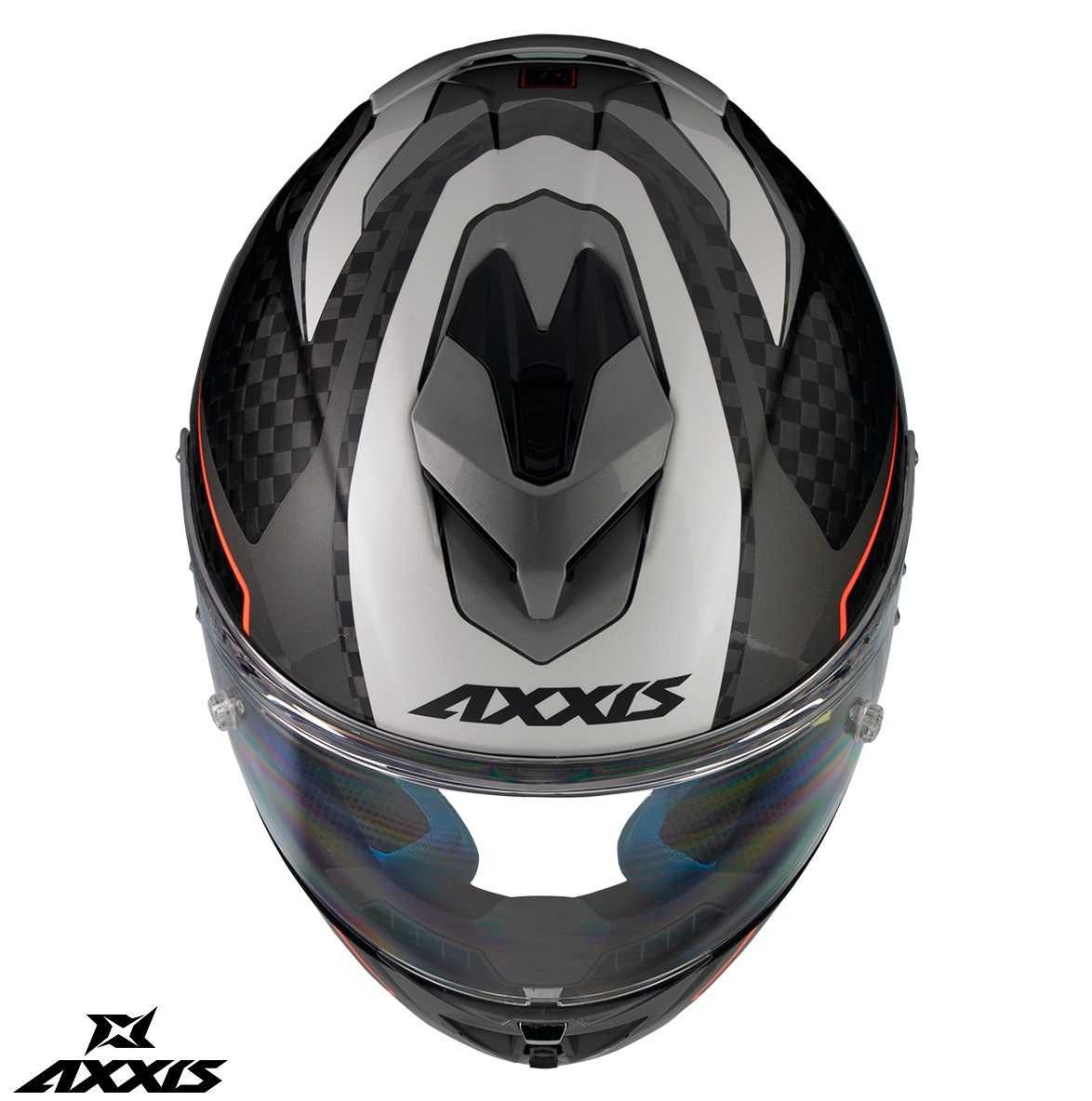 Casca integrala moto Axxis Cobra Rage gri lucios carbon – 100% carbon