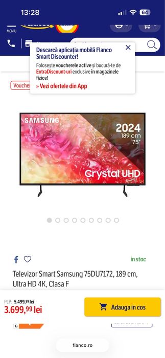 TV Samsung Smart 75 du 7172