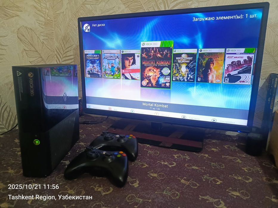 Xbox360 E 500gb прошитый+135 игры записано